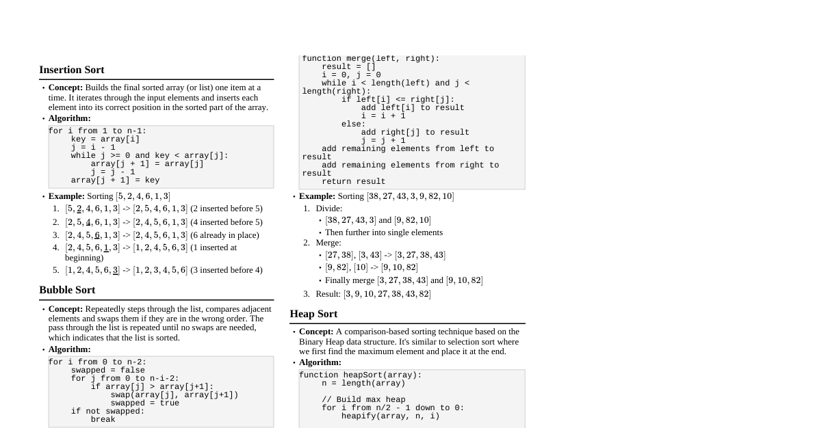 Sorting Algorithms Cheatsheet
