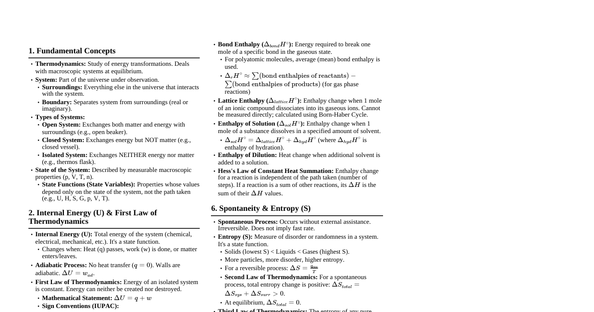 Thermodynamics Crash Course