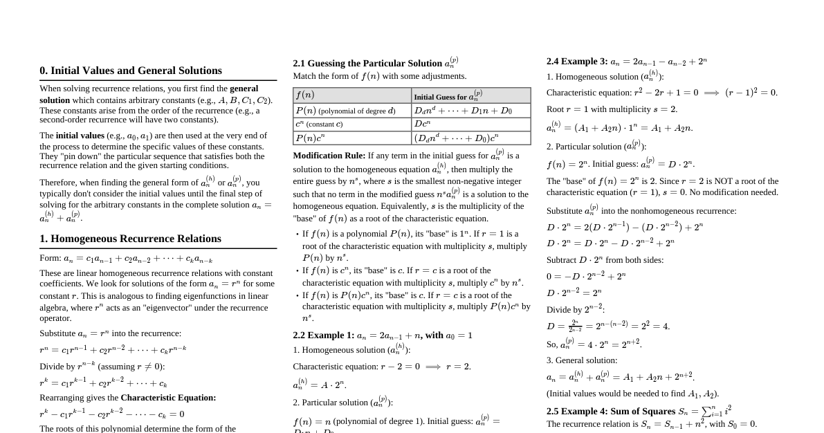 Solving Elementary Recurrence Relations