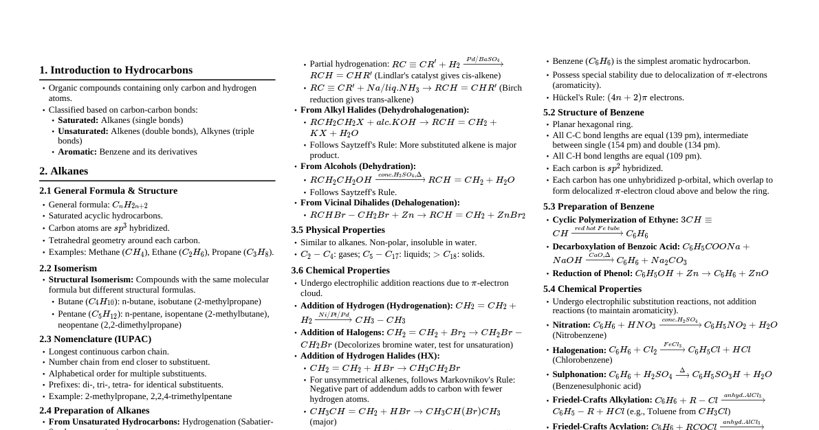 Hydrocarbons (NCERT)