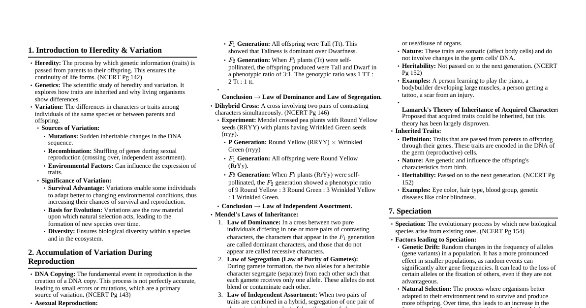 Heredity - Class 10 Science