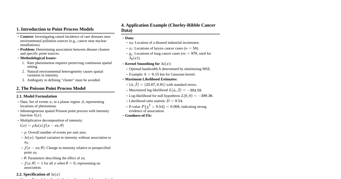 Point Process Modeling for Disease Incid