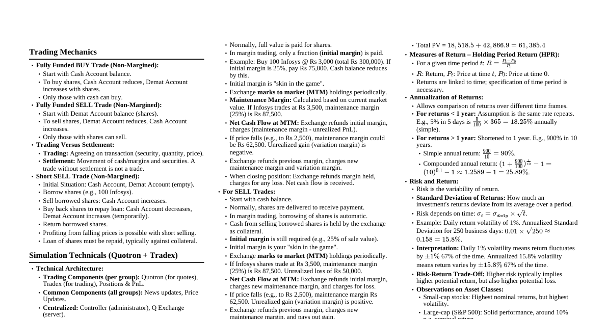 Financial Markets & Math