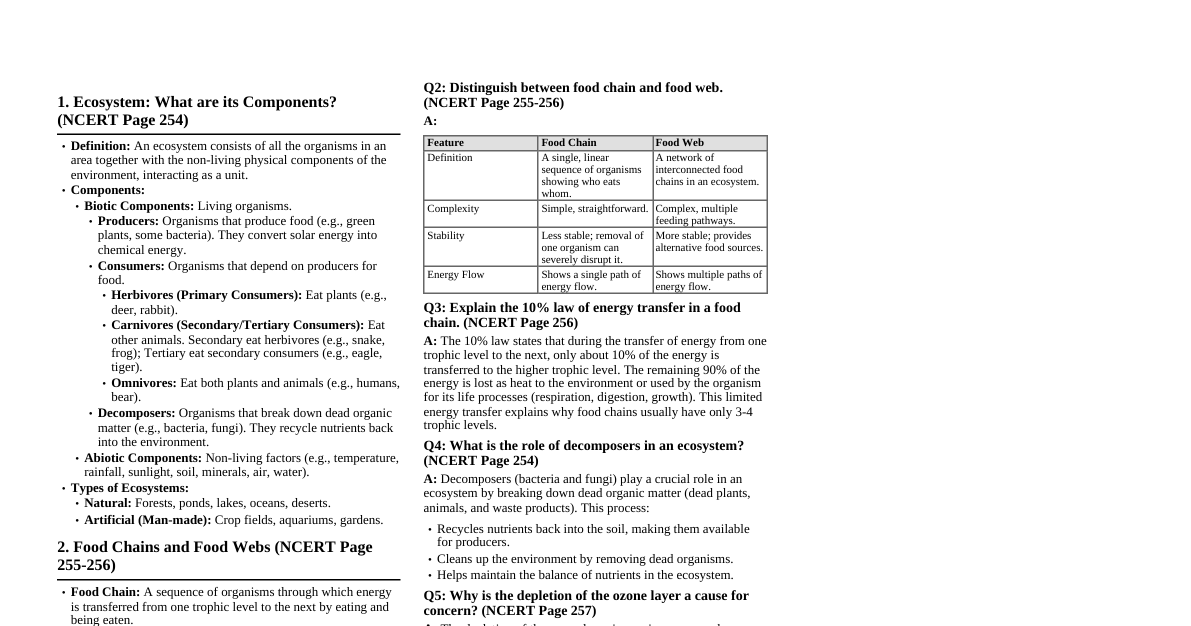 Our Environment (Class 10 Science)