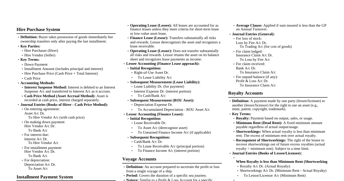 Financial Accounts Cheatsheet