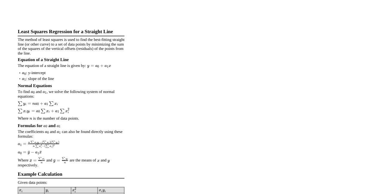 Least Squares Regression