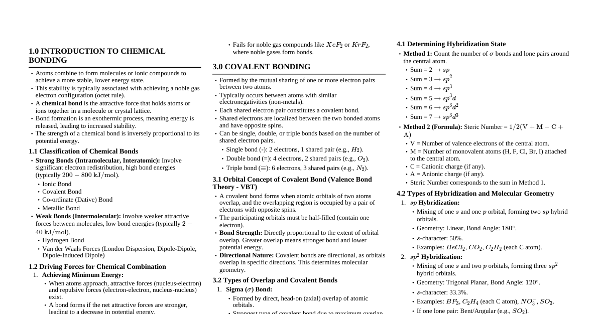 Chemical Bonding Essentials