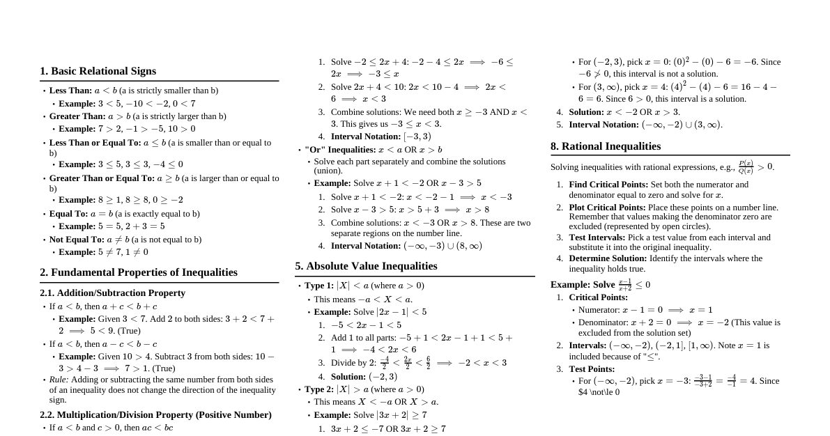 Relational Signs & Inequalities