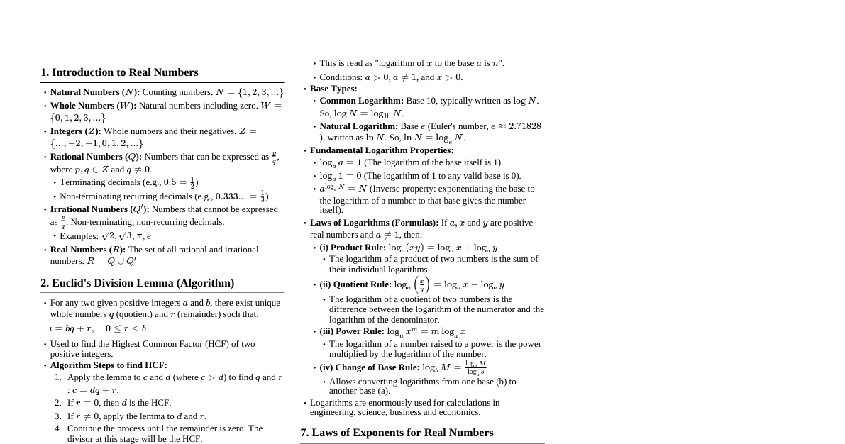 Real Numbers - Telangana SSC