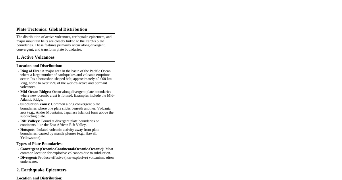 Plate Tectonics & Earth Hazards