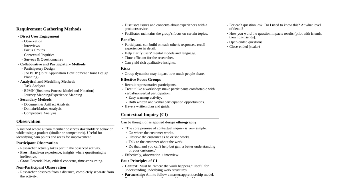 Information System Design: Req. Analysis