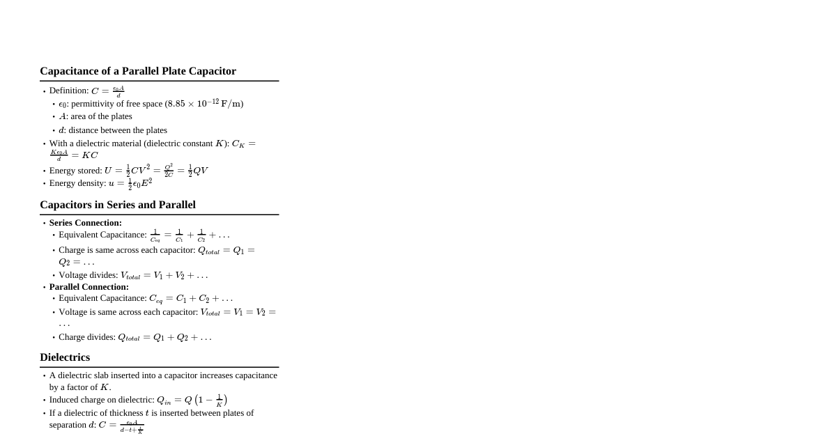 Electrostatic Potential and Capacitance