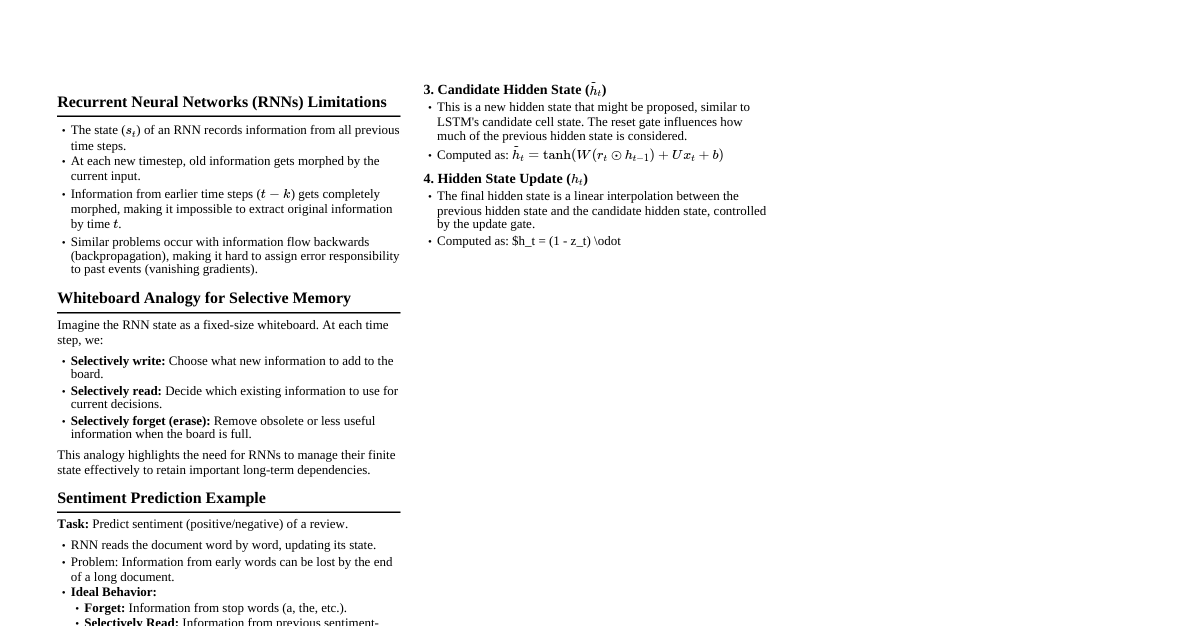 LSTM & GRU Cheatsheet