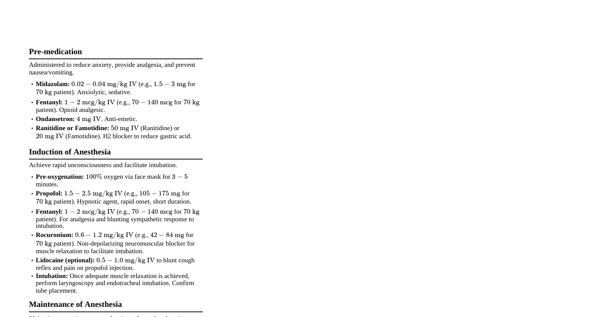 Anesthesia for Cholecystectomy