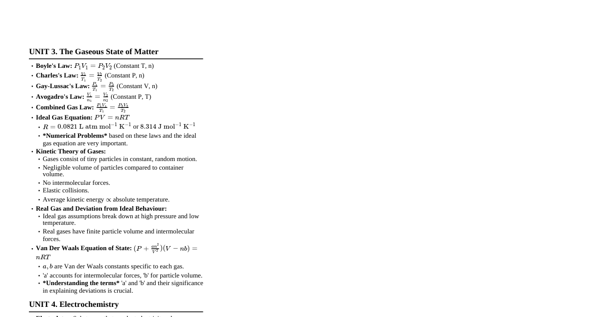 Chemistry Cheatsheet