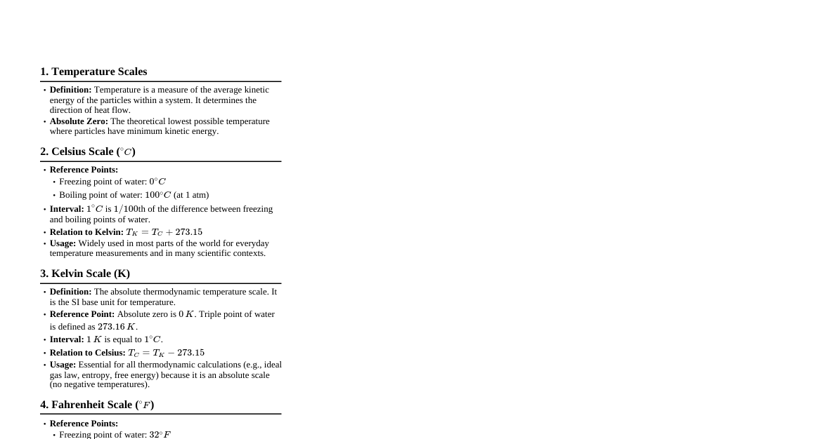 Temperature Units & Scales
