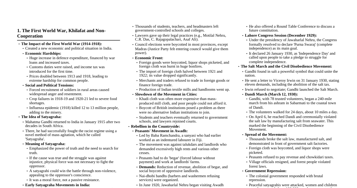 Nationalism in India (Class 10)