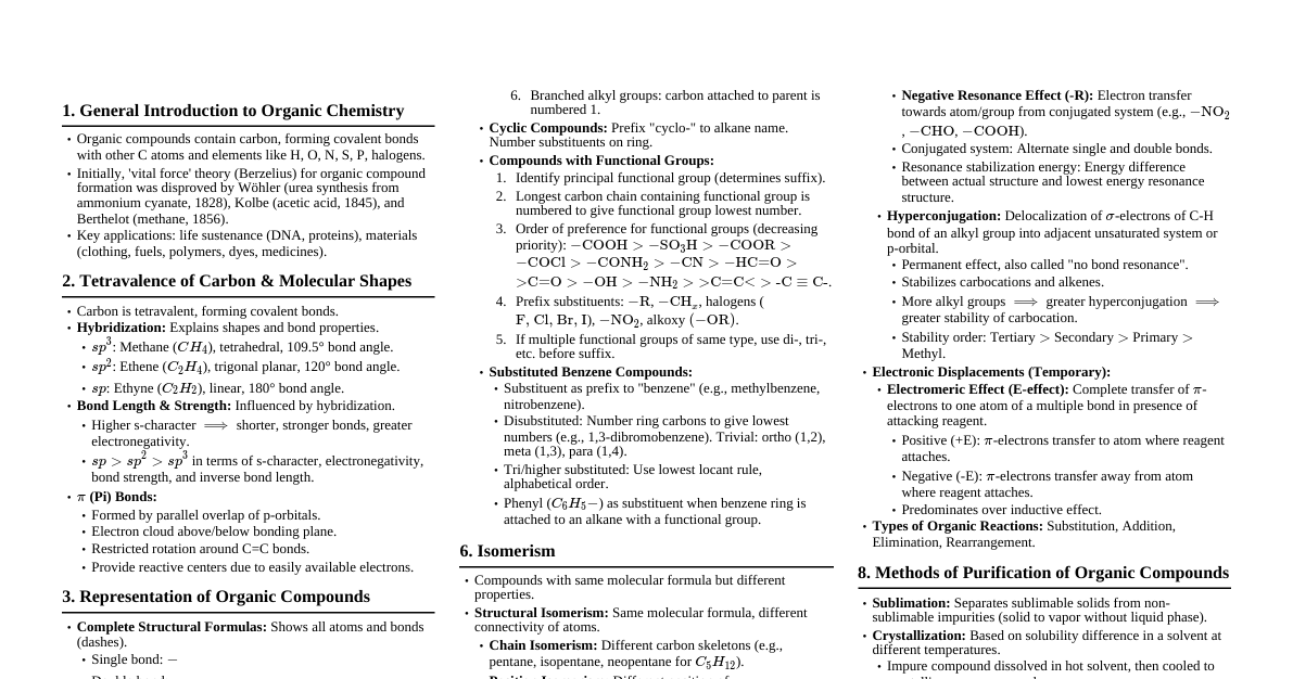 Organic Chemistry Basics