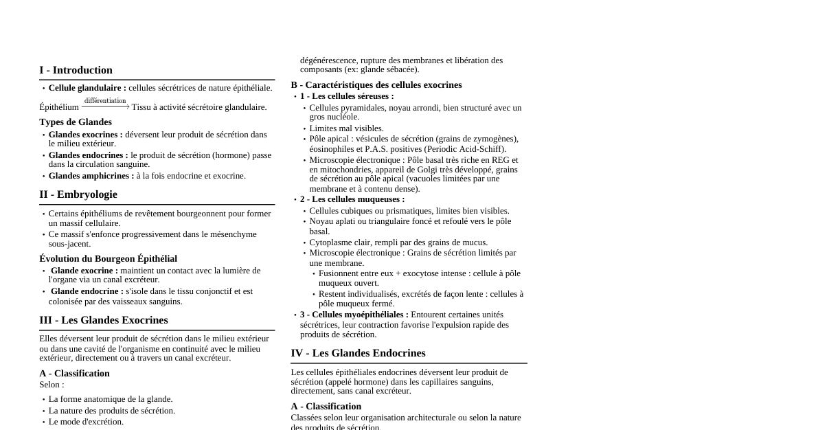 Épithéliums Glandulaires