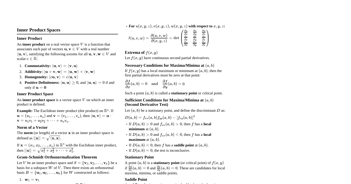 Advanced Calculus & Linear Algebra