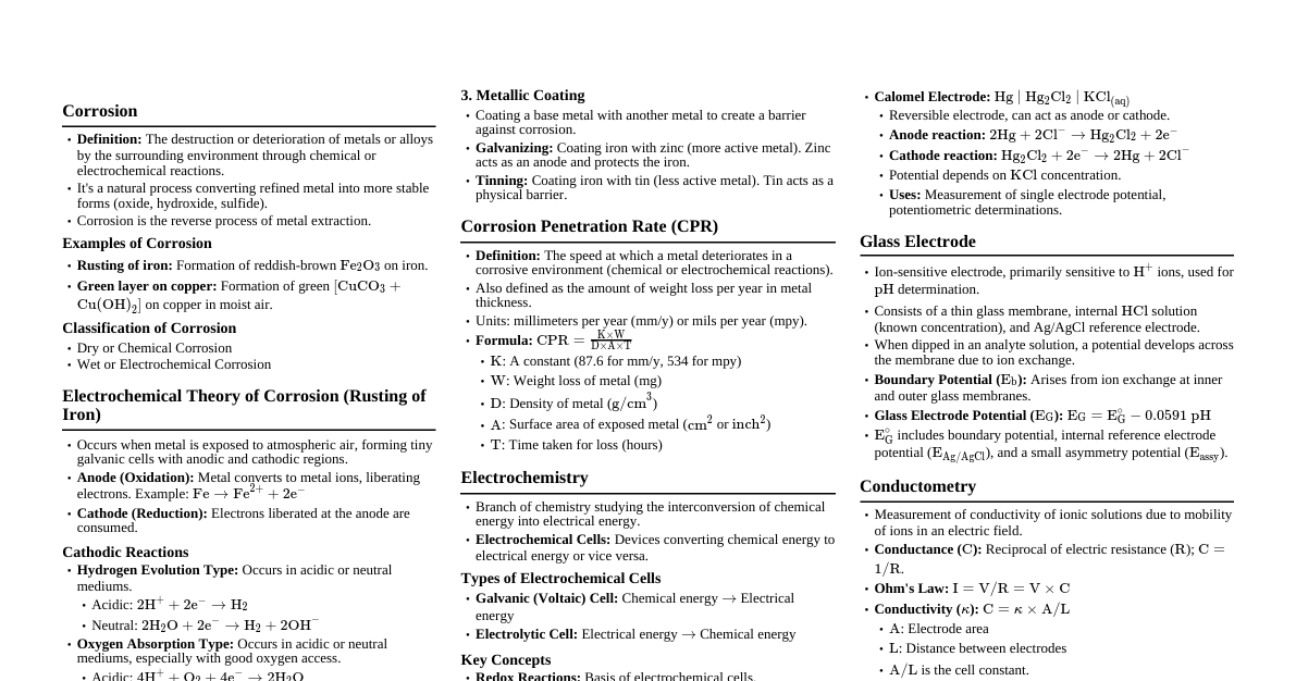 Corrosion & Electrochemistry