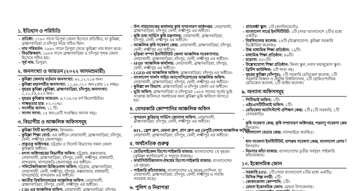 কুমিল্লা জেলার ইতিহাস ও ঐতিহ্য