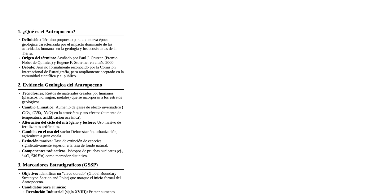 Antropoceno: Conceptos Clave