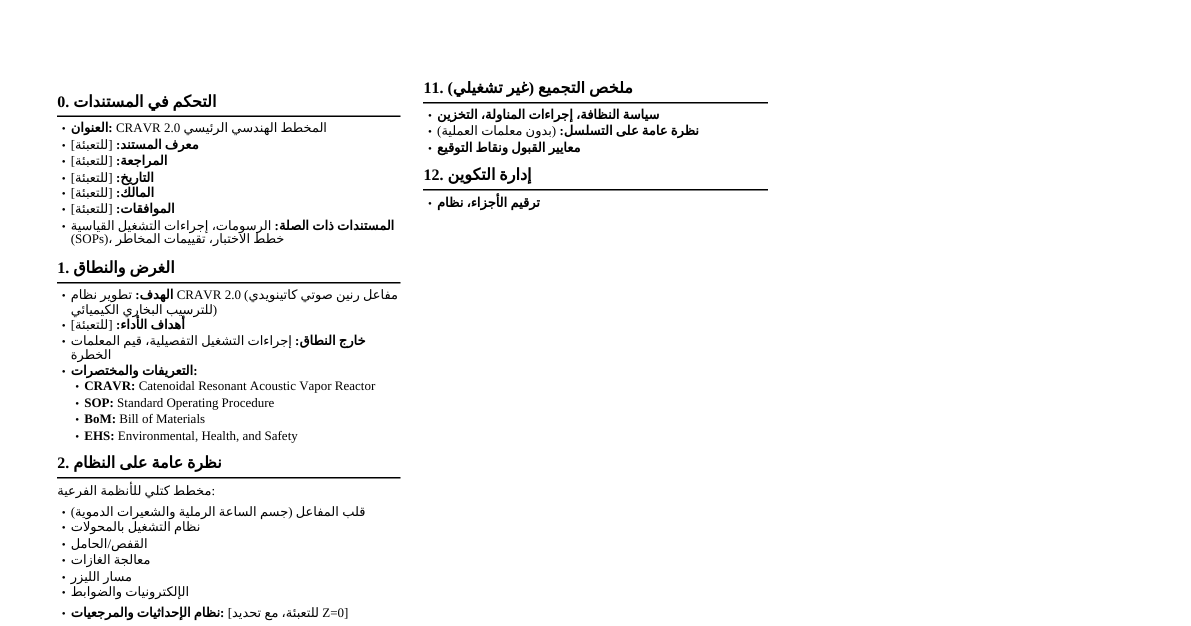 مخطط CRAVR 2.0 الهندسي