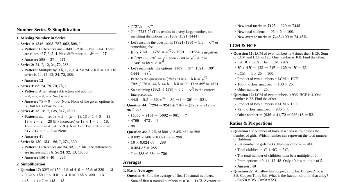Quantitative Aptitude & Reasoning