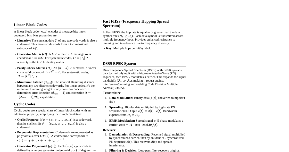 Linear & Cyclic Codes