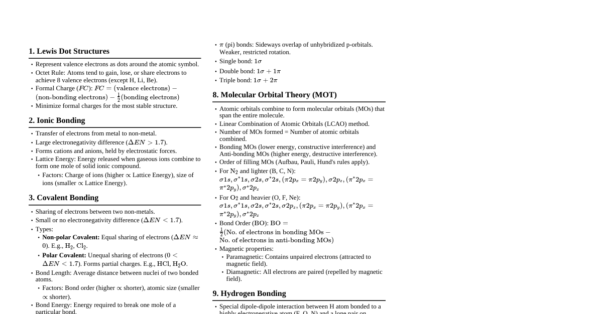 Chemical Bonding (JEE)
