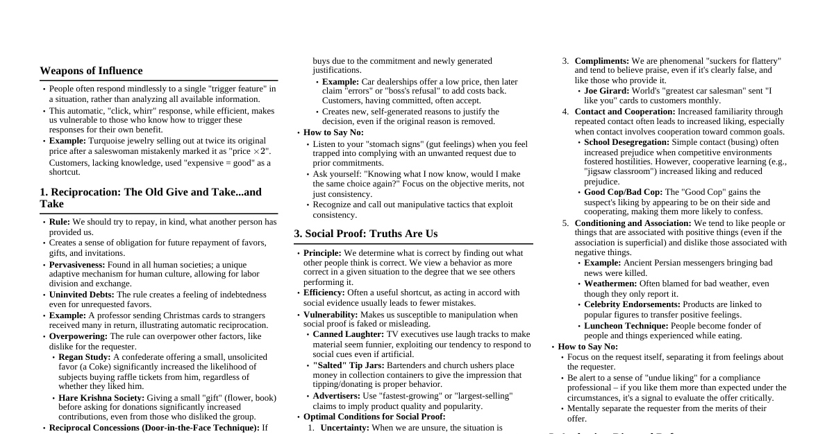 Influence: The Psychology of Persuasion