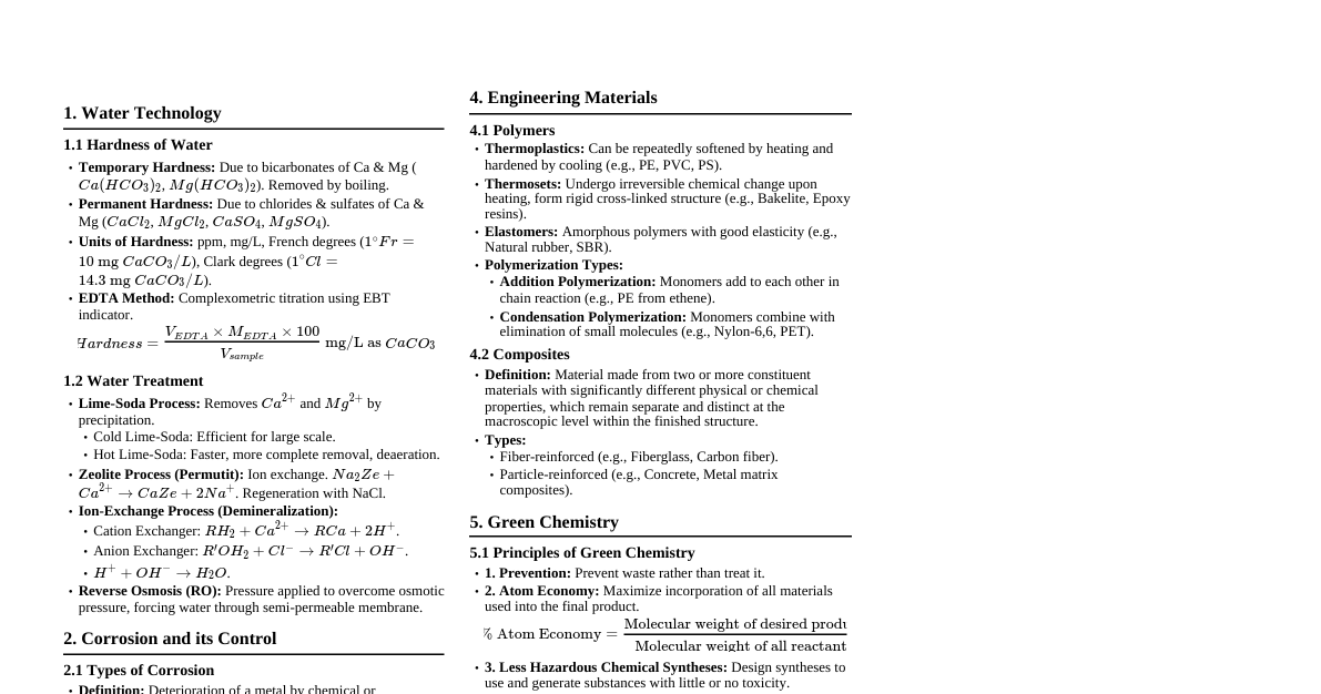 Engineering Chemistry Essentials