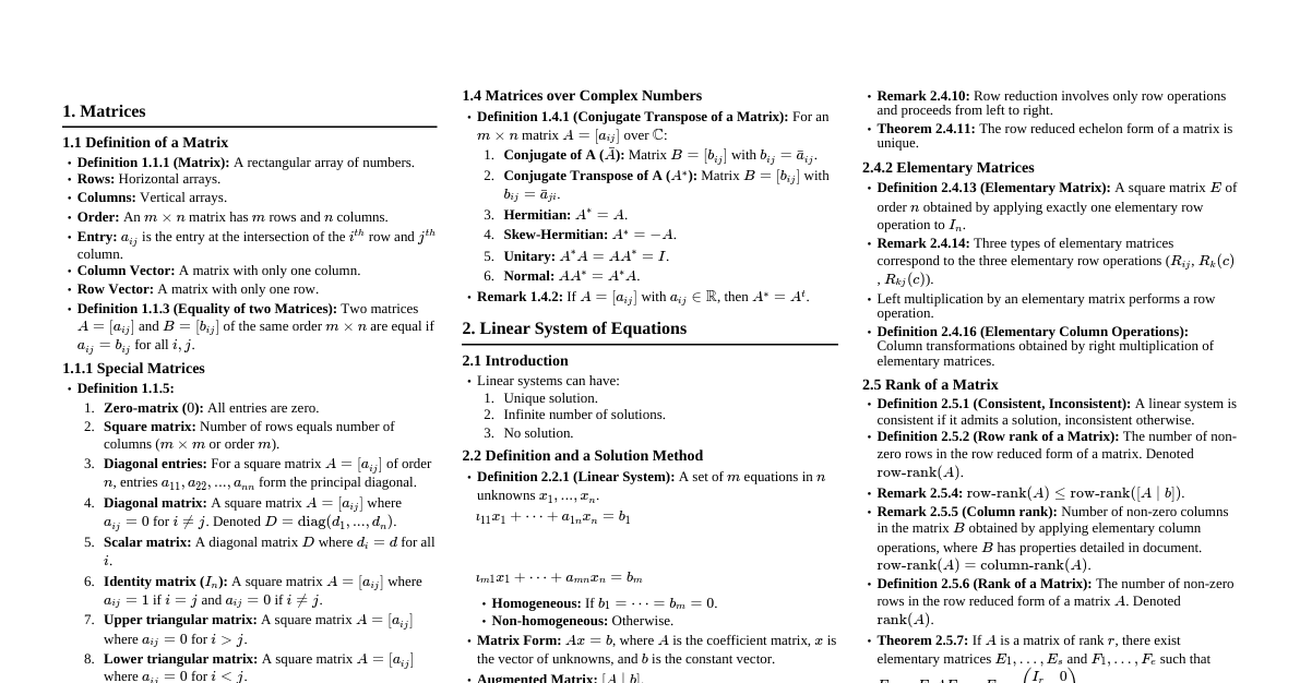 Mathematics Notes