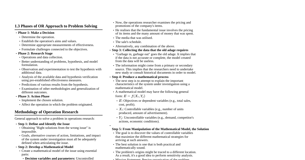 Operations Research Cheatsheet