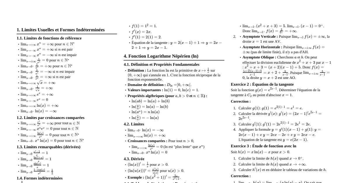 Révision Maths Terminale