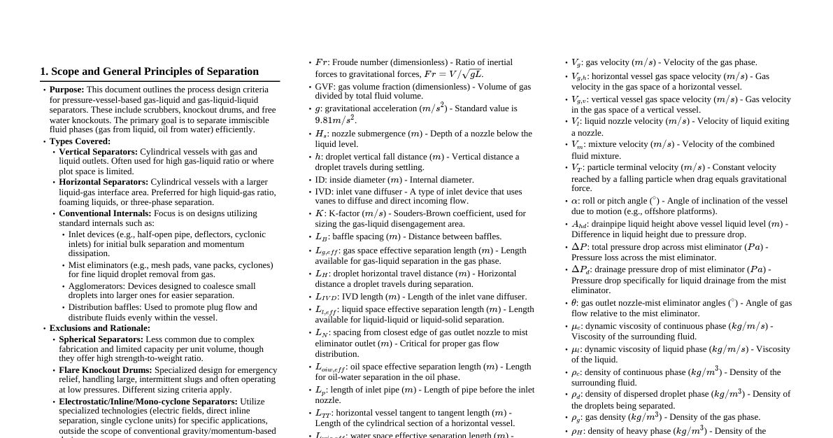 Oil and Gas Separators Design