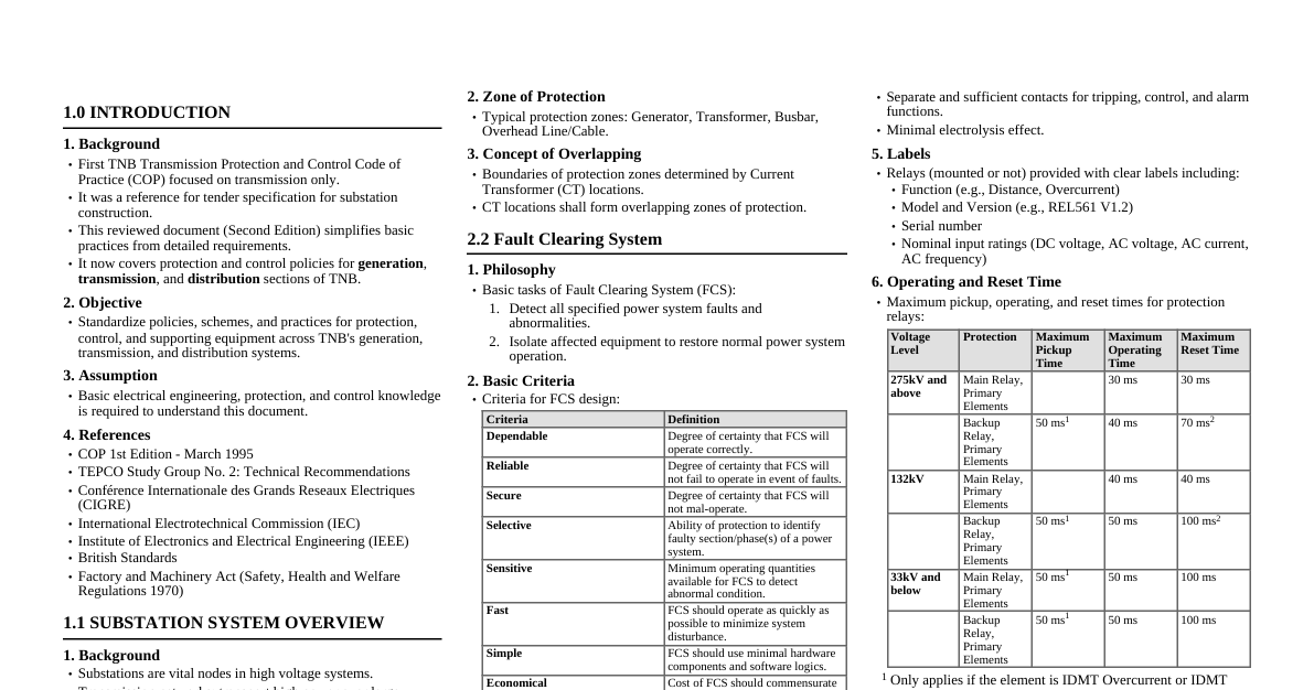 Protection & Control COP - Ch. 1 & 2