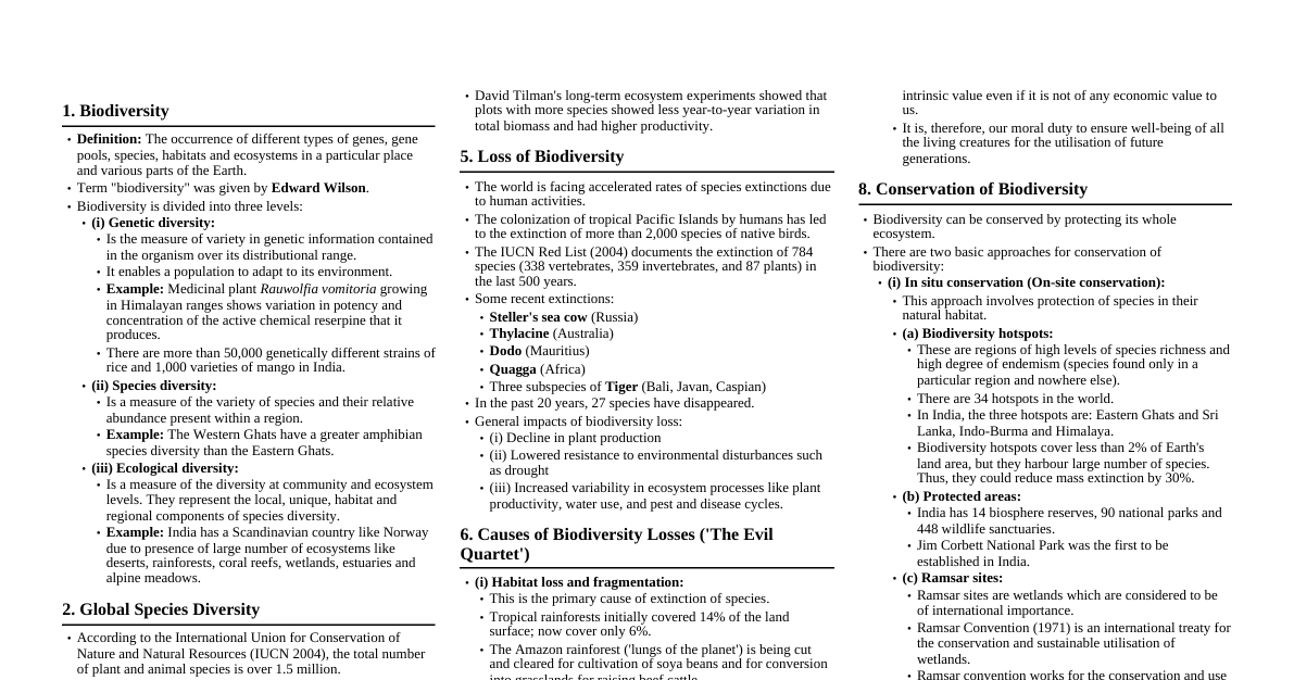 Biodiversity & Conservation