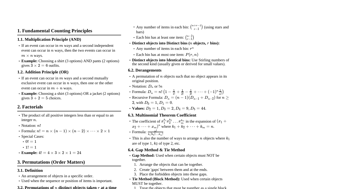 Permutations & Combinations