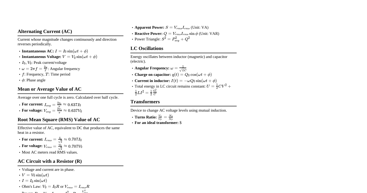Alternative Current (AC)