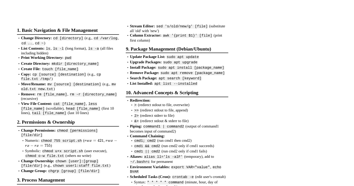 Linux CLI Cheatsheet