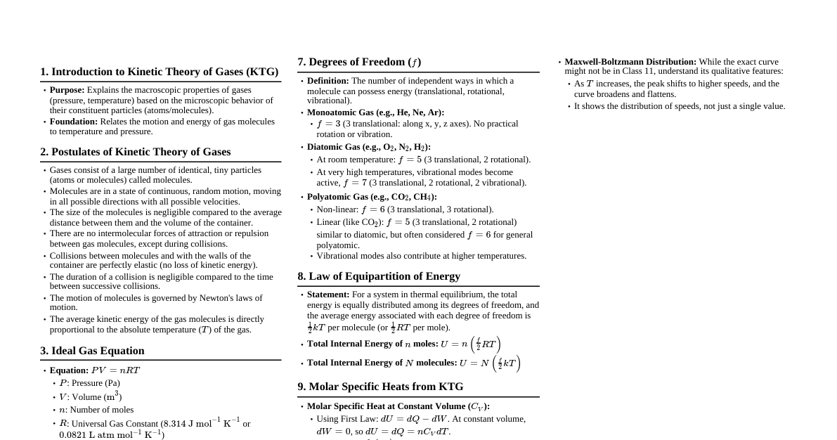 Class 11 Thermodynamics Physics