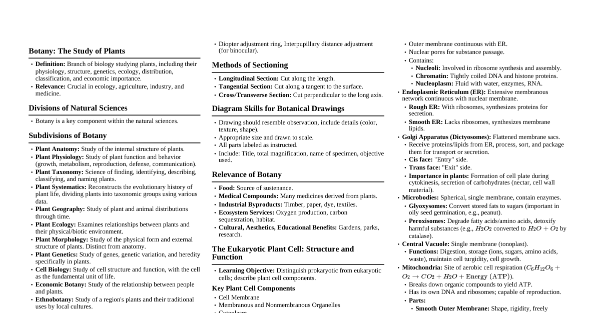 General Botany Essentials