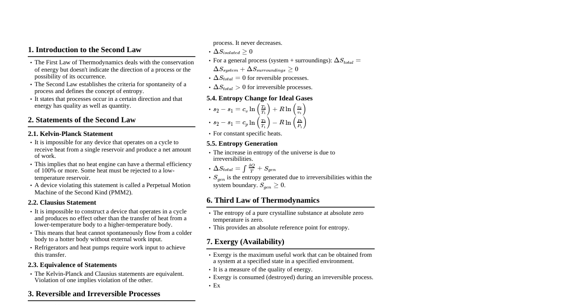 Second Law of Thermodynamics