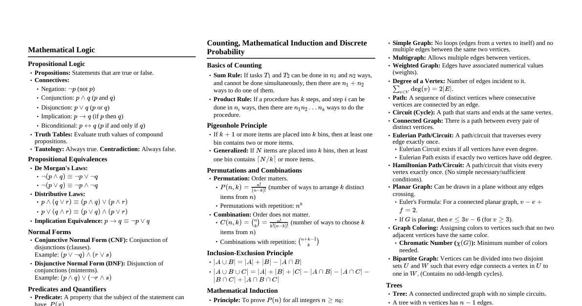 Discrete Math & Logic Essentials