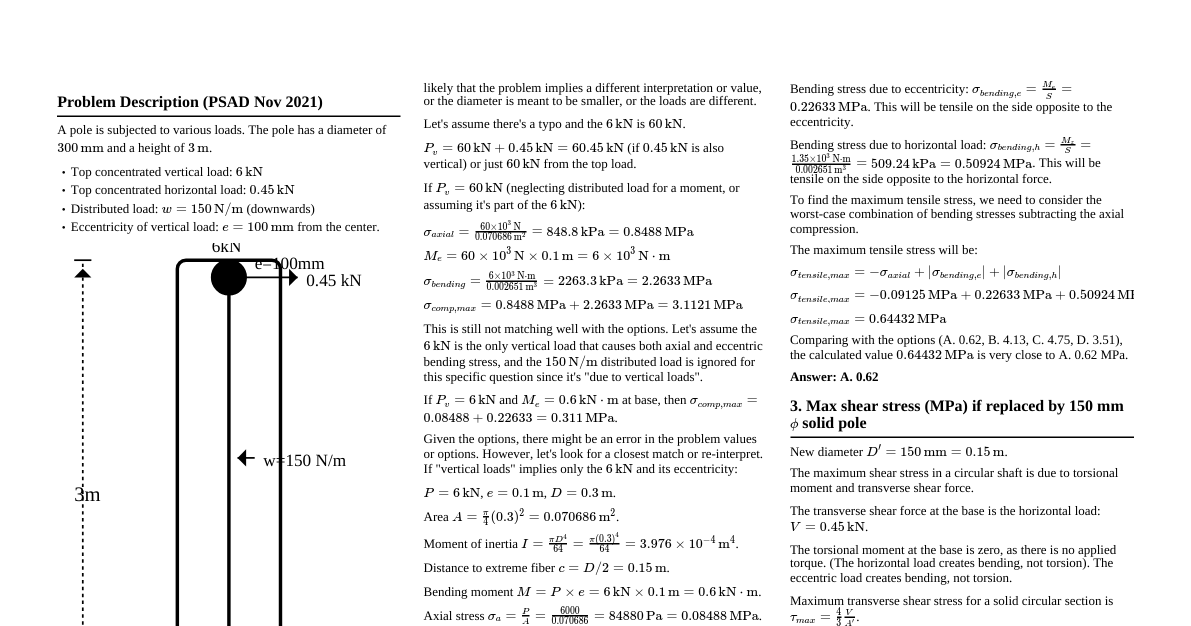 Stress Analysis Problem
