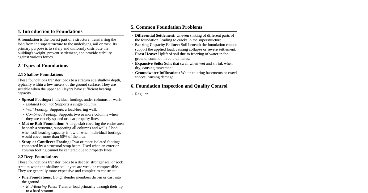 Foundation Formation