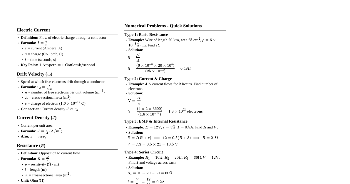 Electric Current in Conductors