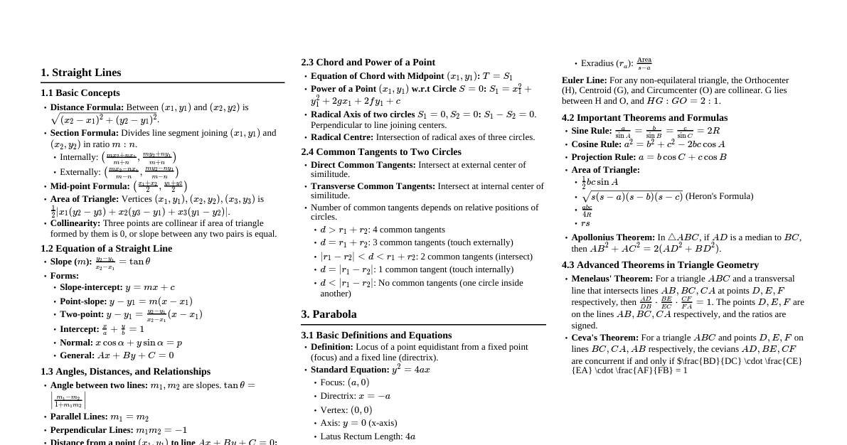 Geometry Essentials (JEE)